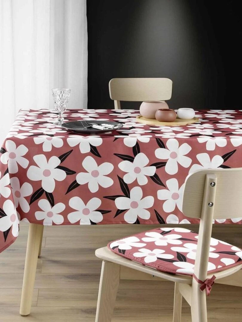 Nappe rectangulaire 140x240 cm Darcy terracotta microfibre   Rouge