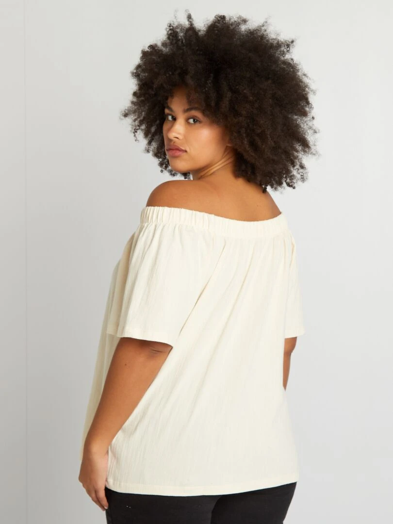 Tee shirt col bardot   Beige