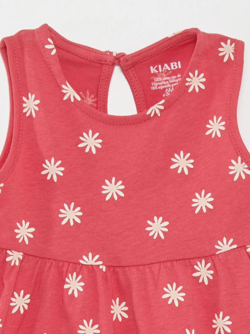 Robe sans manches à motif Rose