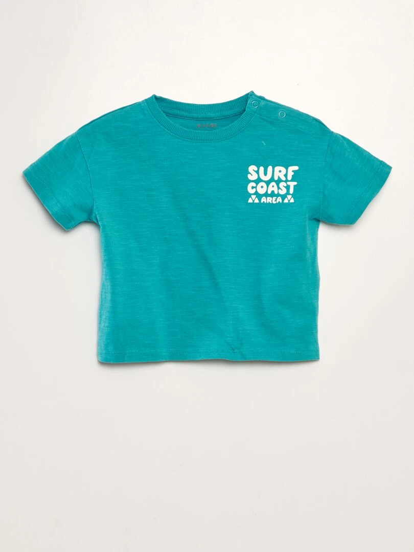 T shirt manches courtes 'surf' Bleu