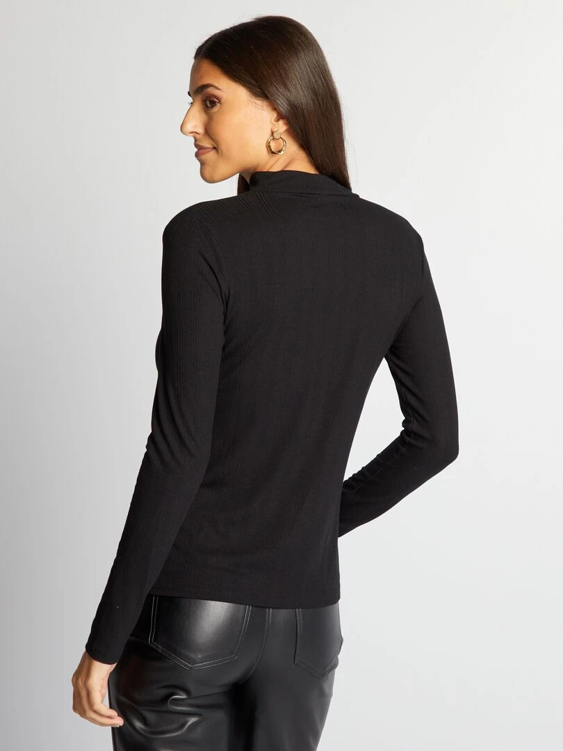 Sous pull en maille côtelée noir