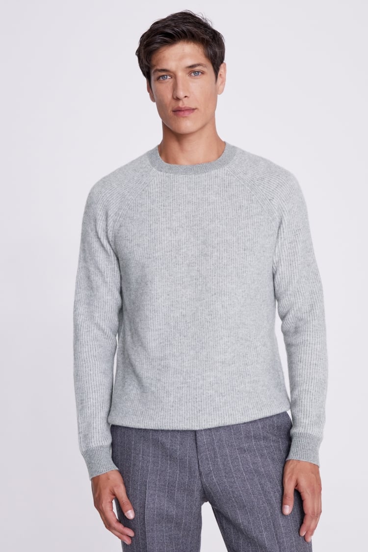 Light Grey Cashmere Crew Neck Jumper Buy Online at Moss