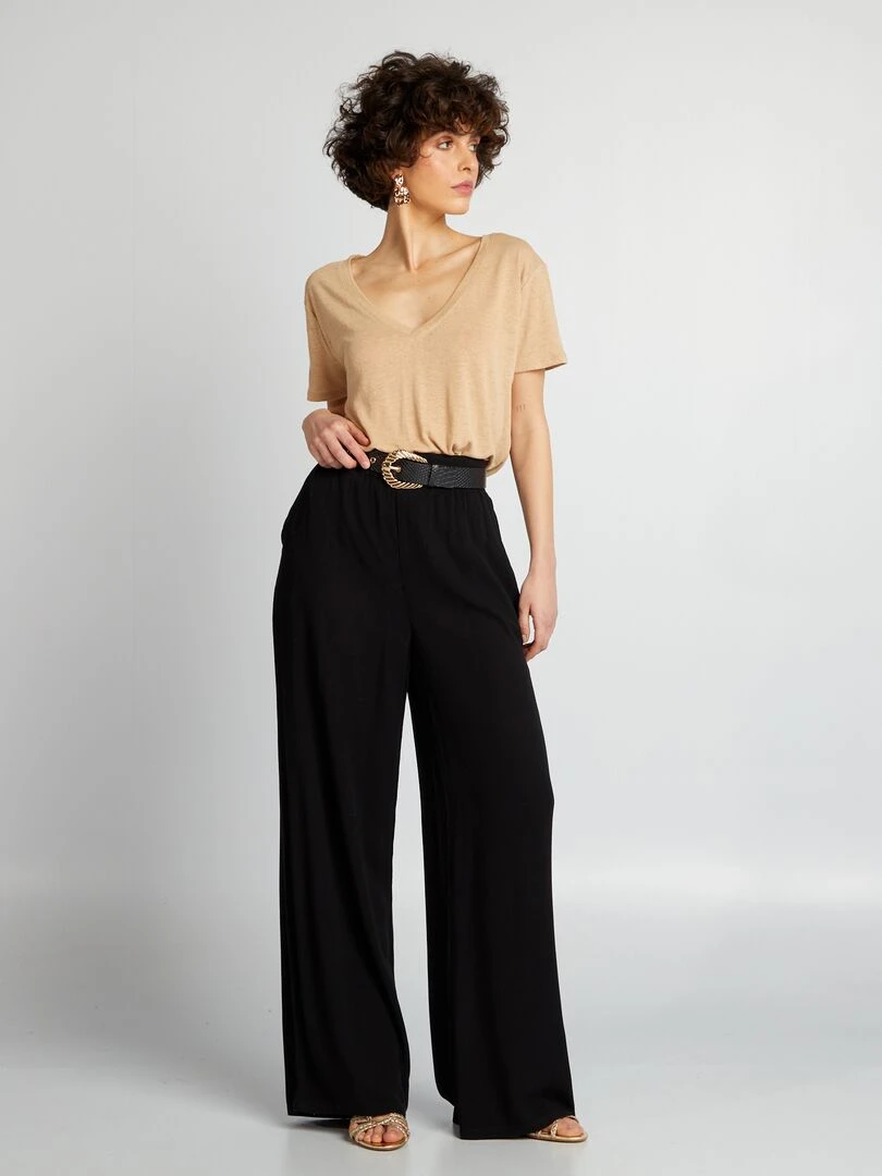 T shirt basique manches courtes Beige