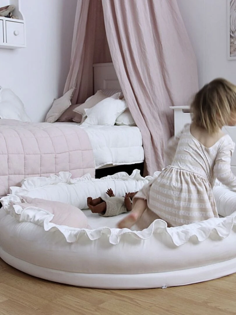 Tapis De Jeu En Coton Cocon Blanc Basic Blanc