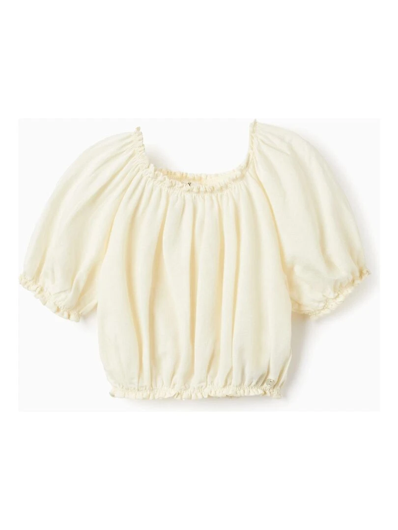 Top En Mélange De Lin Pour Fille manches courtes MATISSE Blanc