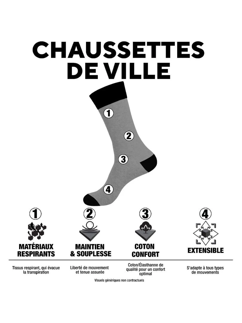 Lot de 6 Paires de chaussettes de ville en Fil d'Ecosse modèle 0110 Pierrecardin Gris