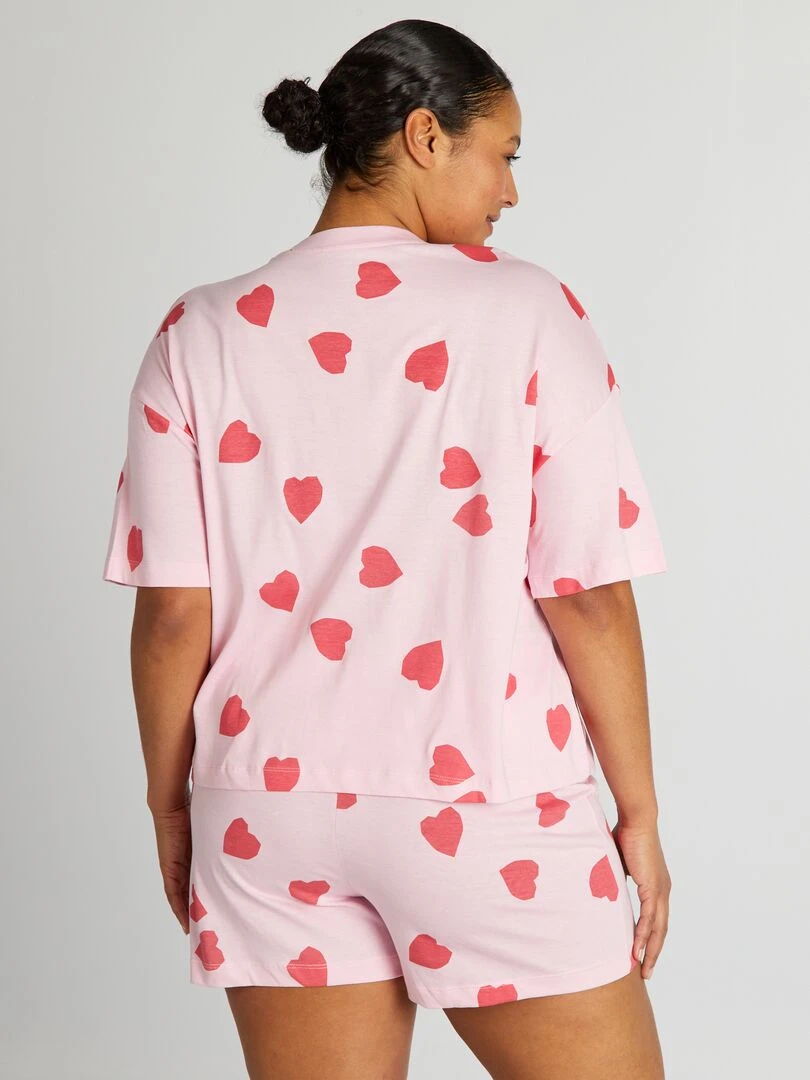 Ensemble pyjama short 2 pièces Rose