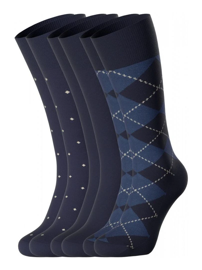 Impetus Pack de 3 paires de chaussettes mi hautes unie et à motifs Bleu