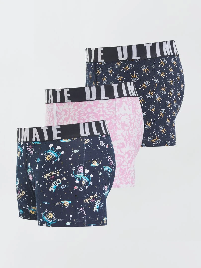 Lot de 3 boxers fantaisie   Bleu/rose