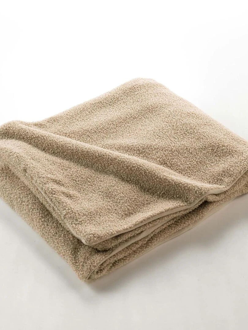 Plaid à bouclette unie Beige