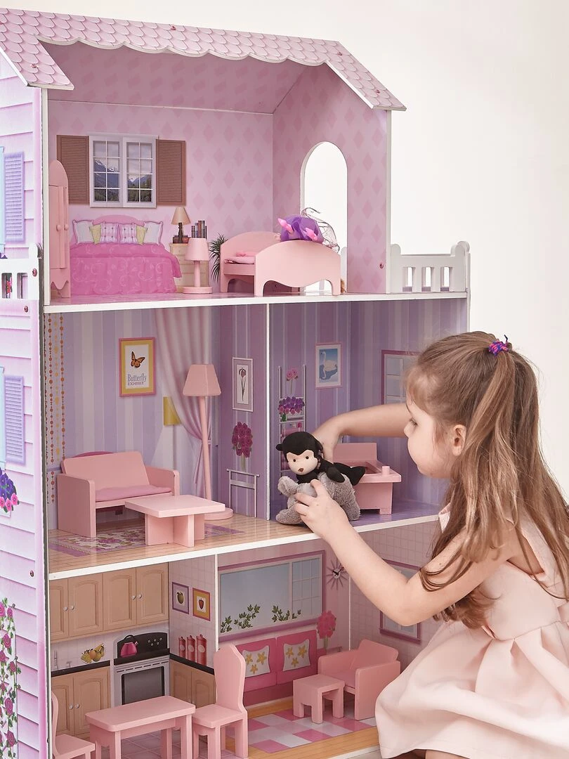 Grande Maison de poupée en bois Rose 13 accessoires enfant Olivia's Little World Dreamland Tiffany   N/A