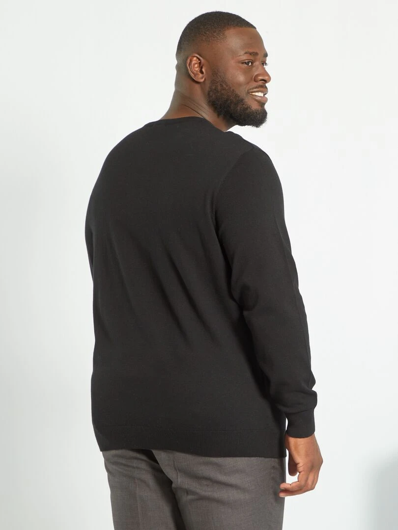 Pull en maille jersey fine jauge   noir