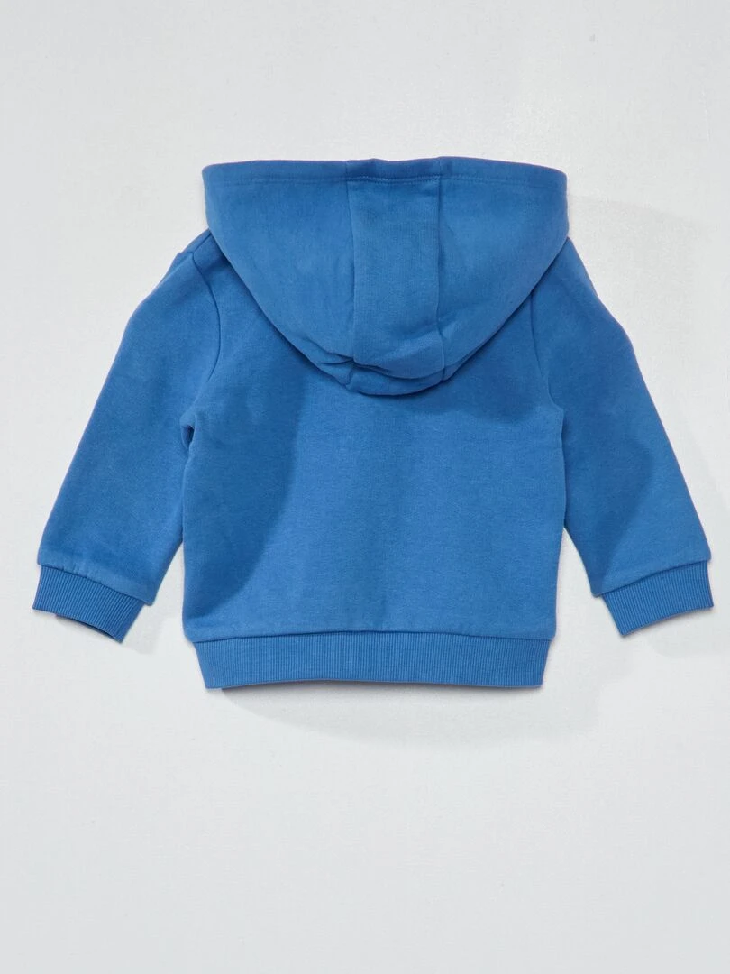 Sweat zippé en molleton Bleu