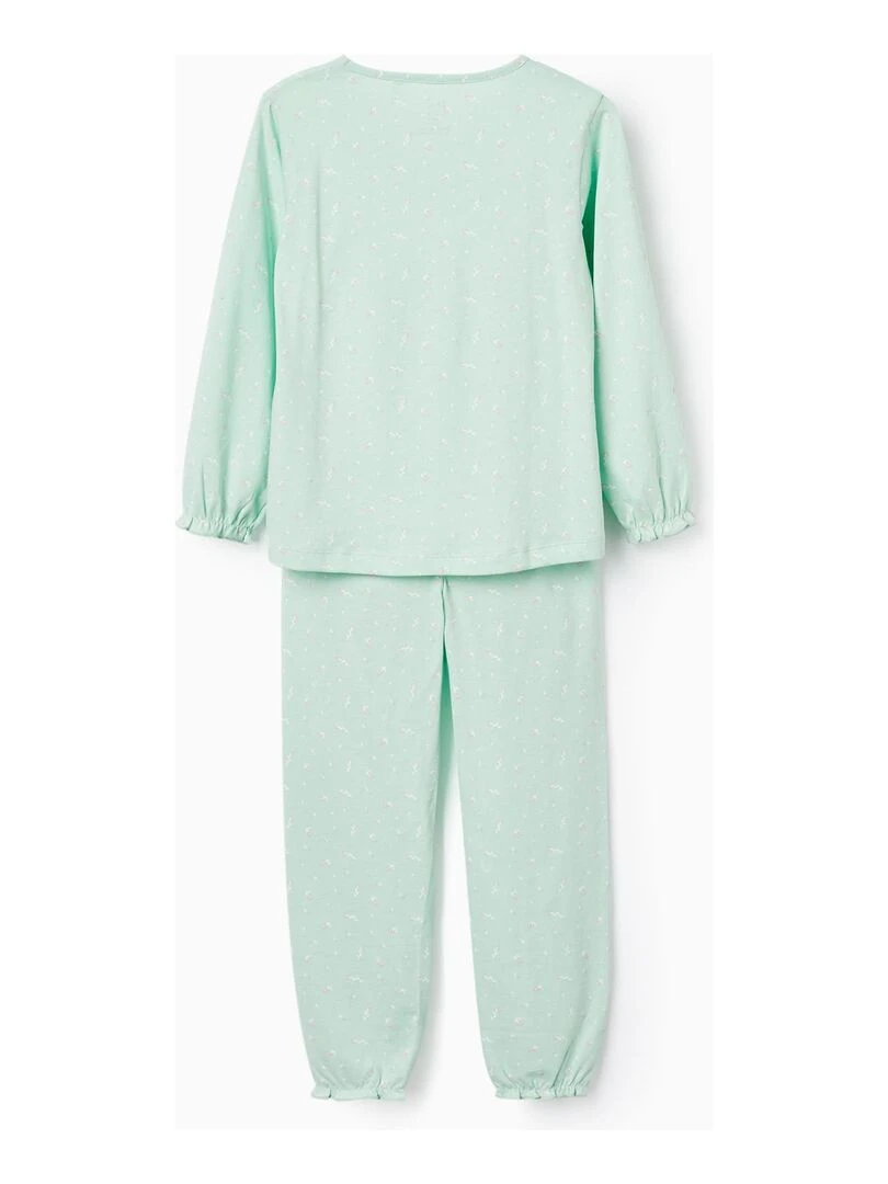 Pyjama avec motif floral pour fille 'Mimosas' manches longues BOUQUETS DES MIMOSAS Vert clair