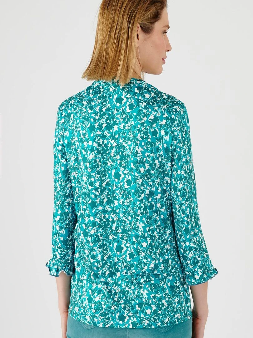 Chemisier maille fleurie   Damart   Vert