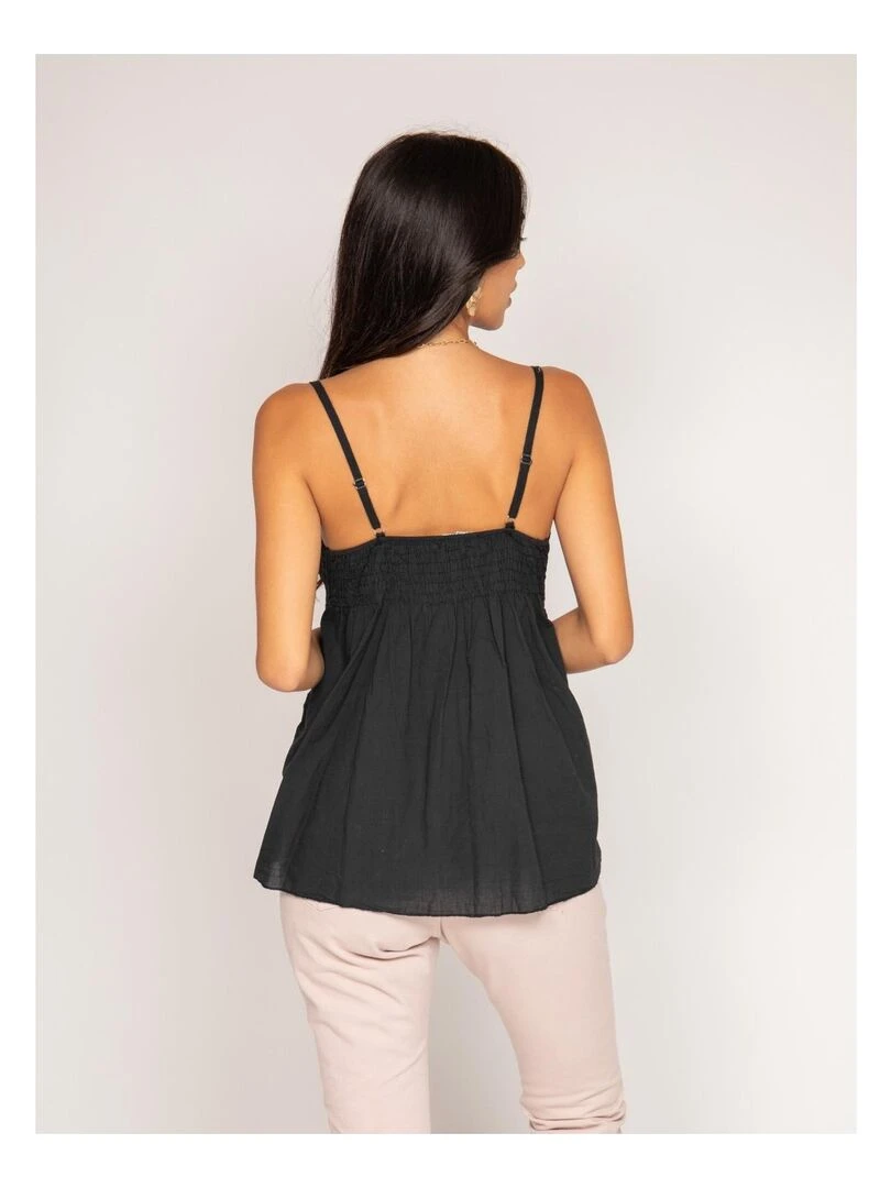 Top broderies anglaises FEVE Noir