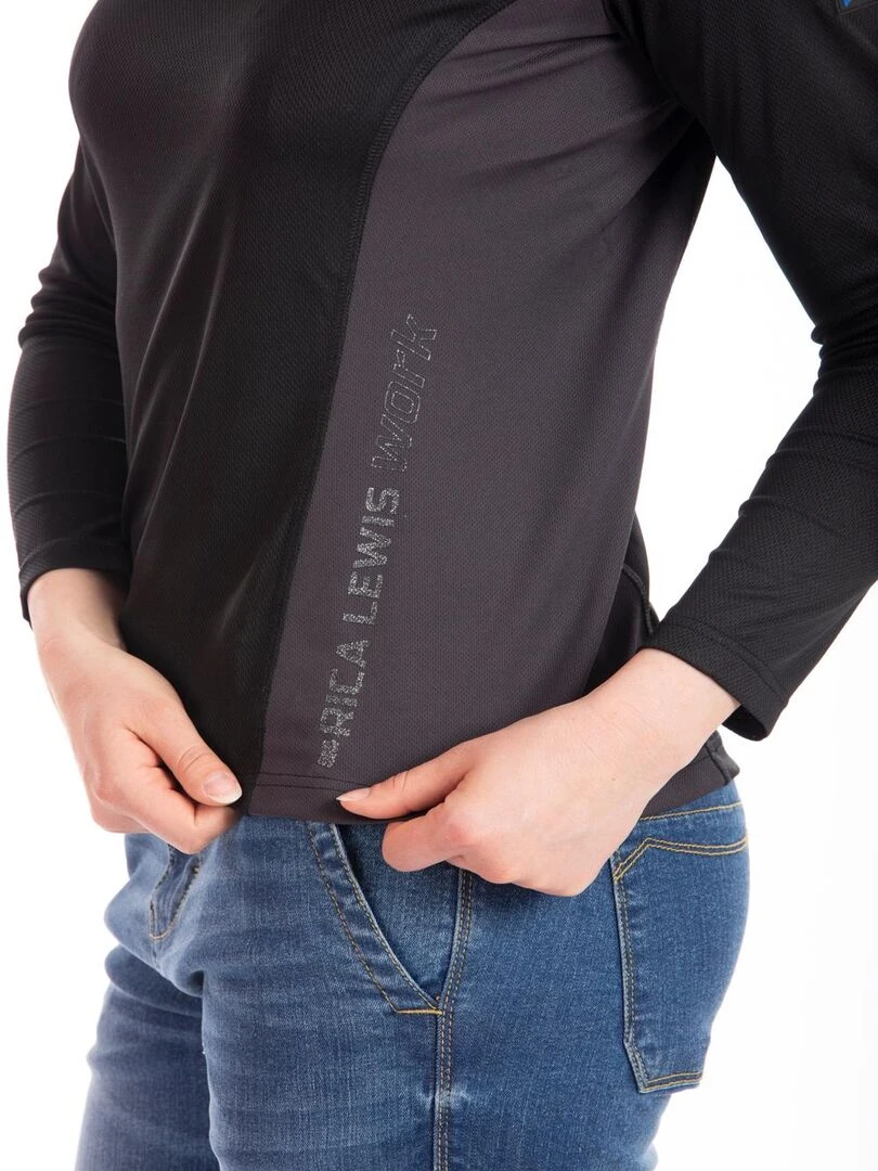 T shirt de travail à manches longues HOLLY 'Rica Lewis'   Noir