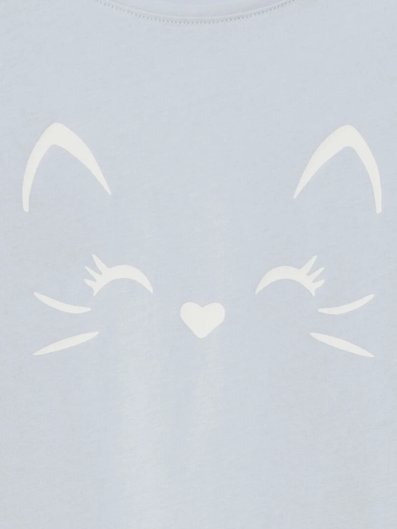 T shirt imprimé manches courtes Bleu clair