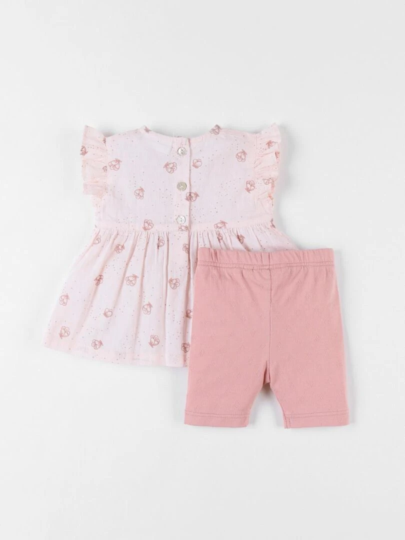 Set cérémonie robe + legging clair/blush Noukie's Rose