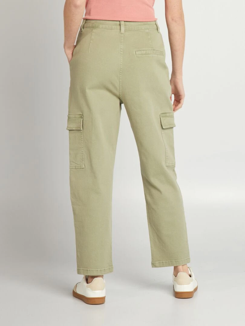 Pantalon twill avec poches à rabats   L27   Kaki