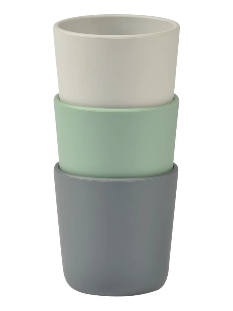 Lot de 3 gobelets en silicone grey/sage/velvet Vert d'eau