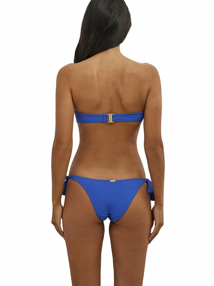 Bas maillot de bain brésilien taille basse à nouettes Daiquiri   Bleu
