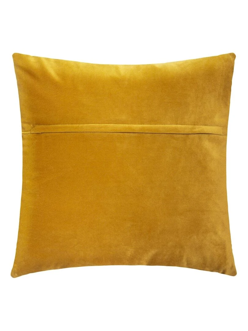 Coussin déhoussable en velours reliefé Jaune