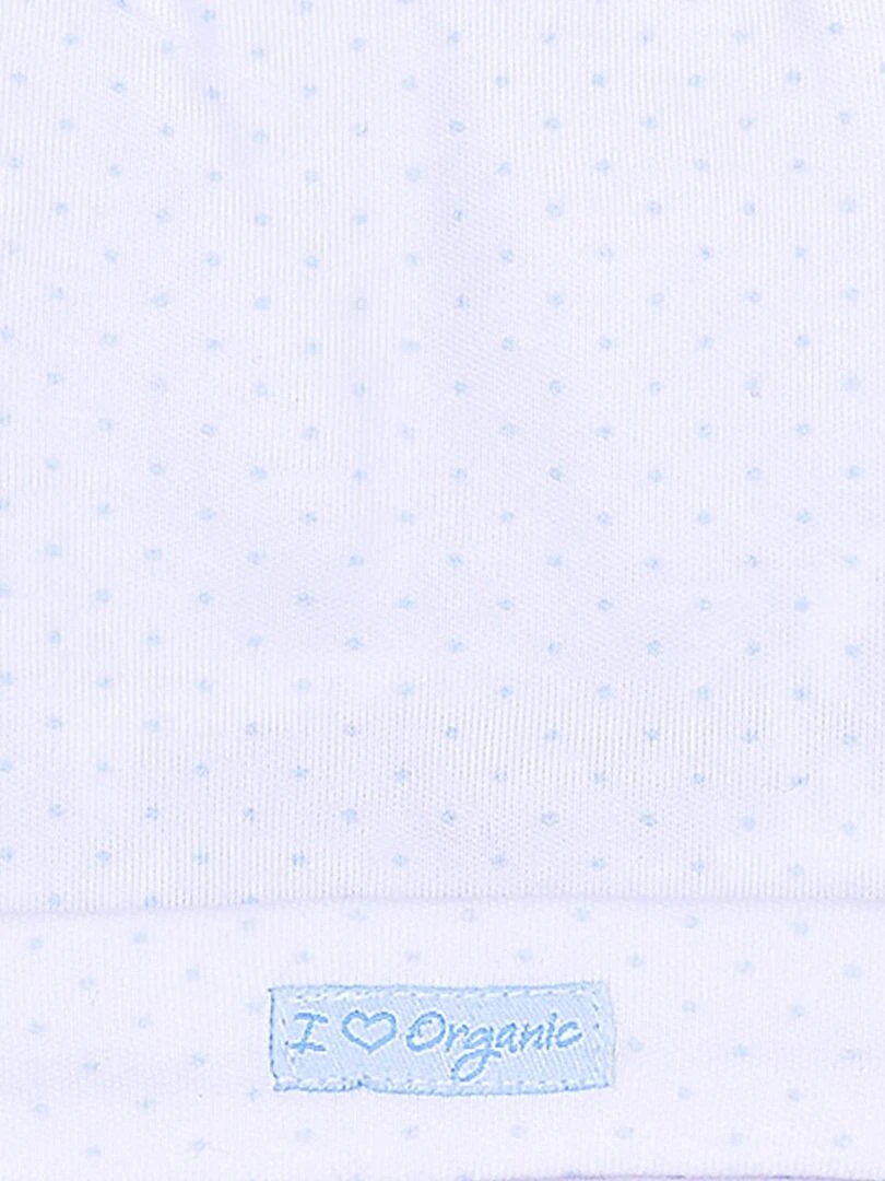 Bonnet naissance  GOTS   Bleu