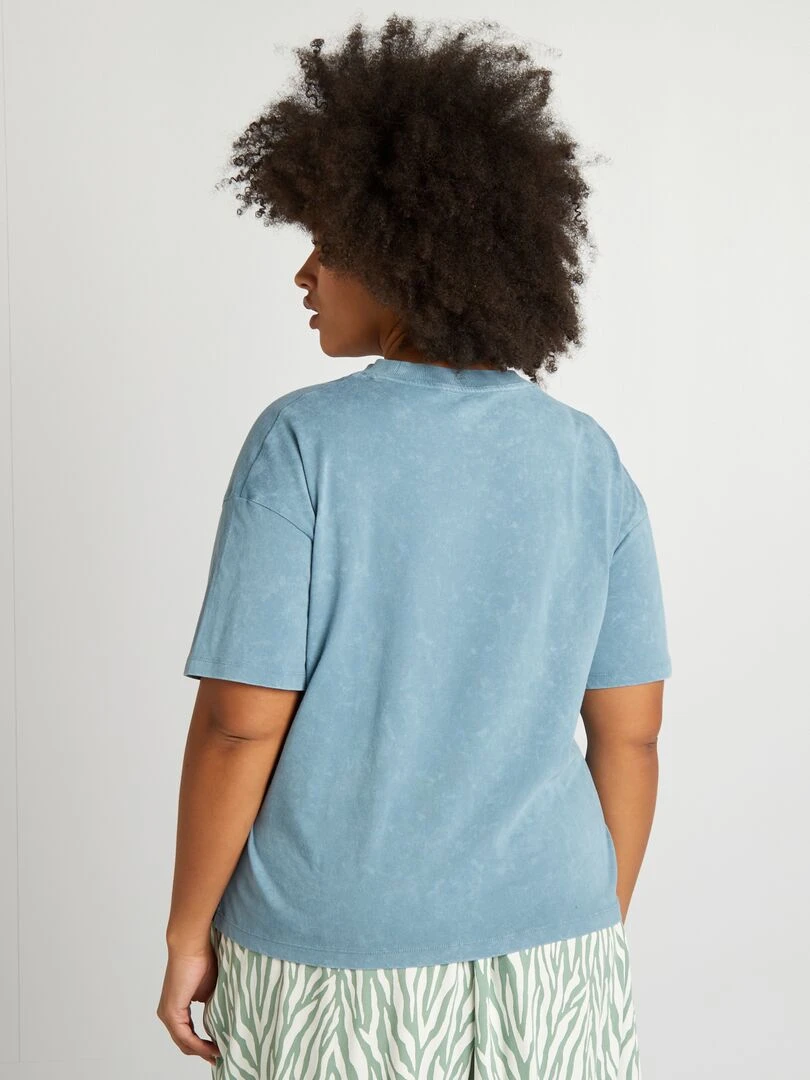 T shirt imprimé coquillage   Bleu
