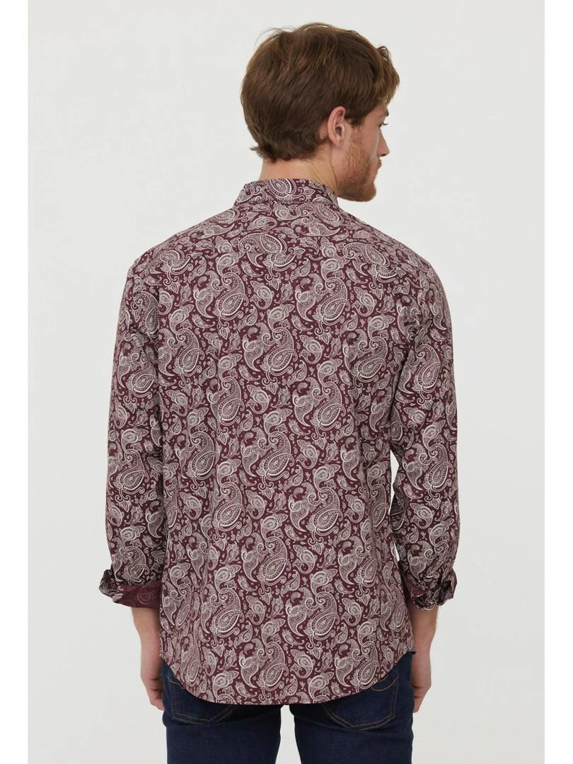 Lee Cooper   Chemise manches longues coton regular DAMIR   Rouge brique