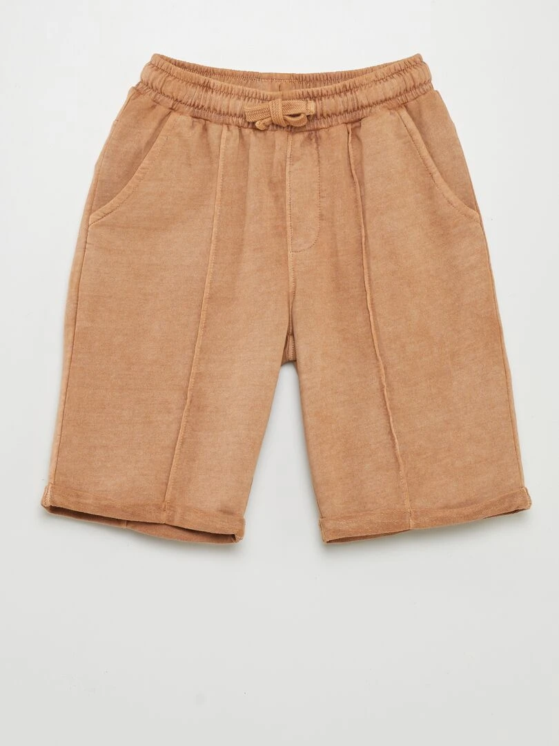 Bermuda en molleton à taille élastiquée   Terracotta