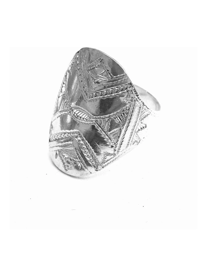 Bijoucolor Bague ethnique Touareg navette Argent