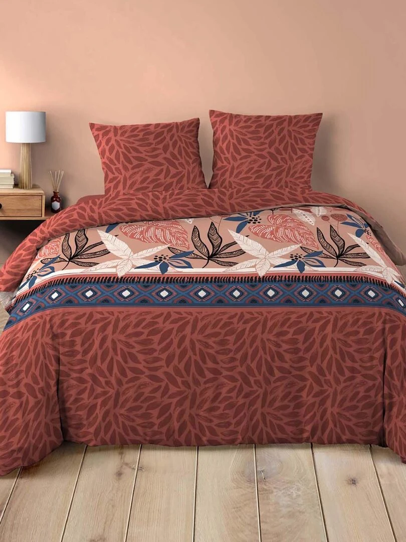 Housse couette + taies 220 x 240 cm Modeli floral Rose
