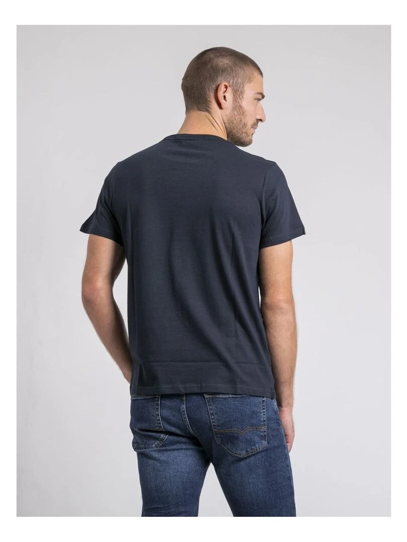 T shirt col rond pur coton JOMODEK Bleu marine