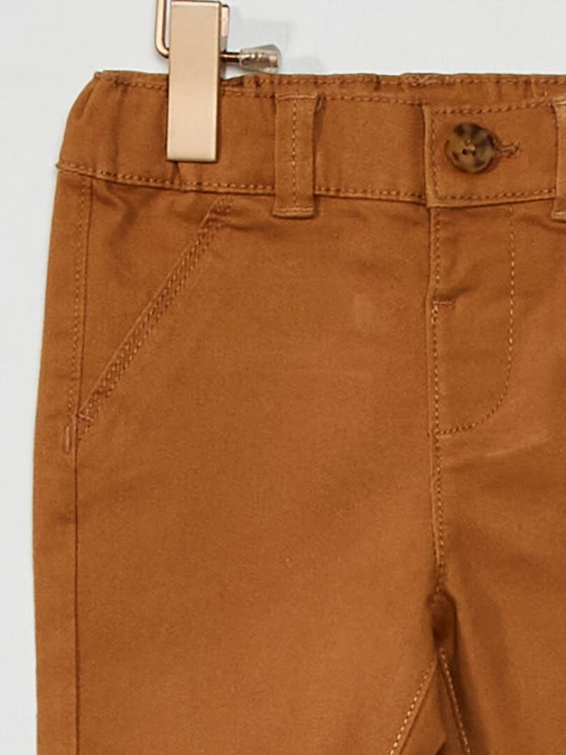 Pantalon chino uni   camel