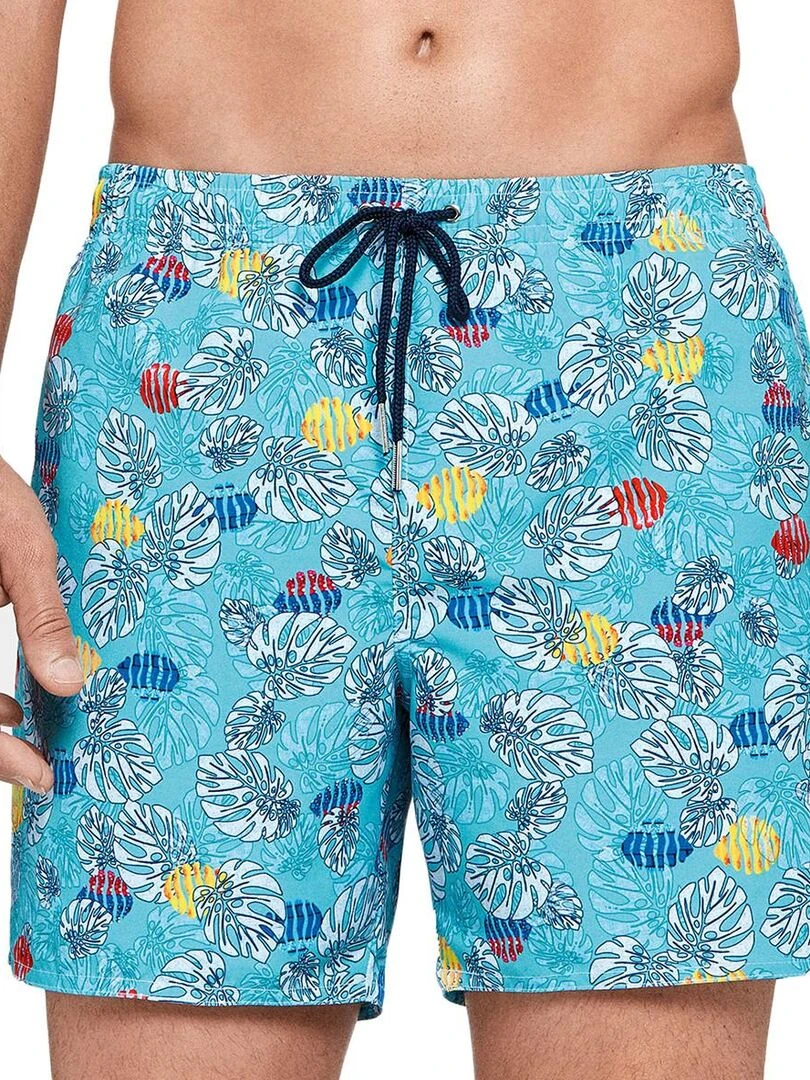 Maillot de bain short imprimé tropical Itajai Bleu
