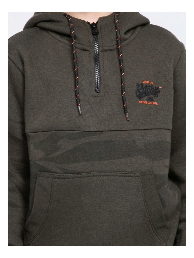 Sweat capuche WASKAL J   Kaki