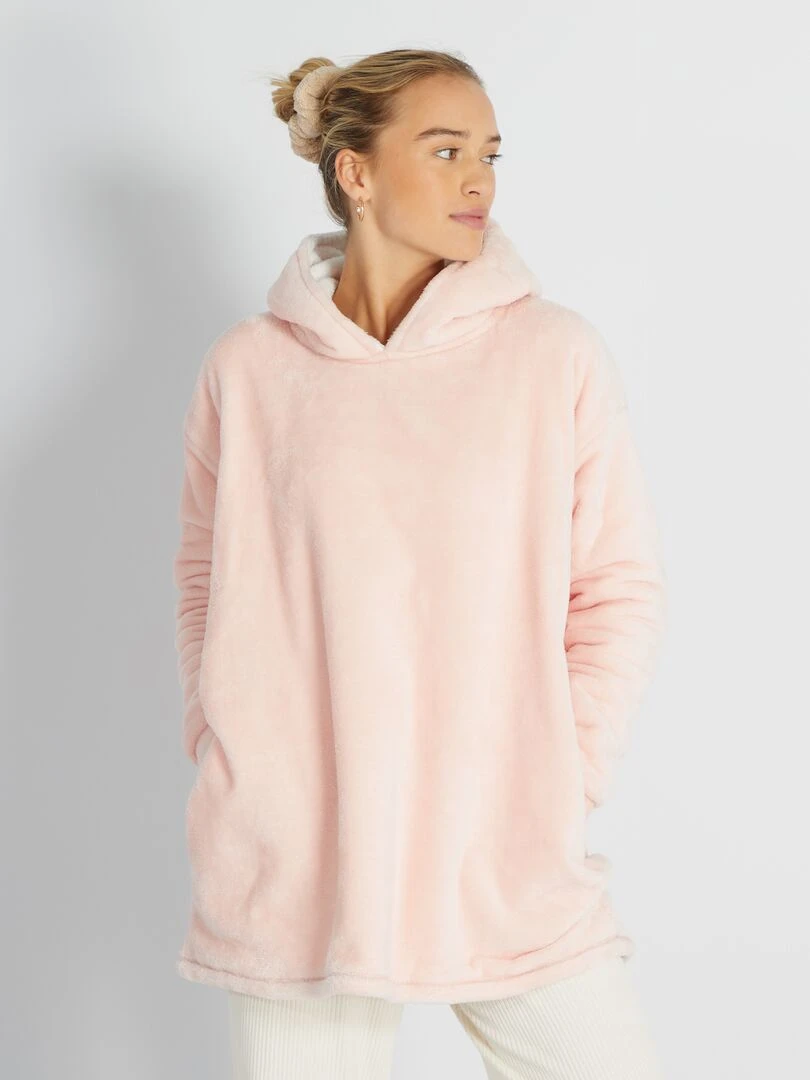 Sweat en maille peluche Rose