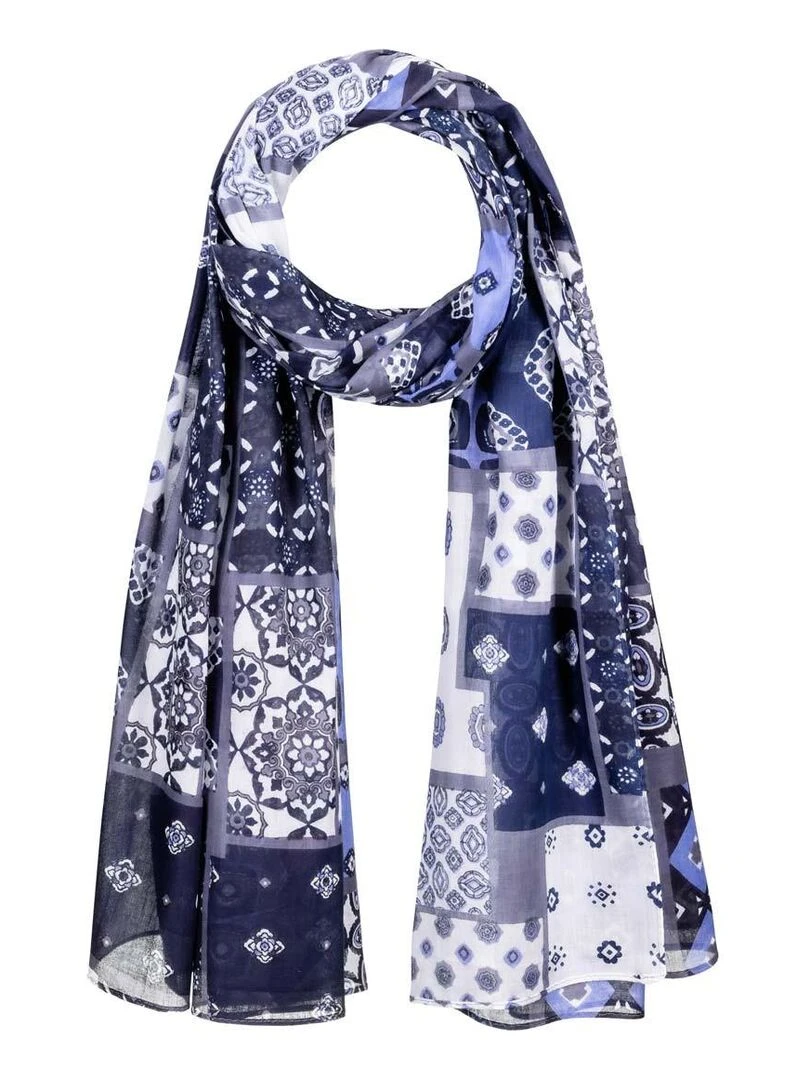 Chèche Patchy   Bleu Gris