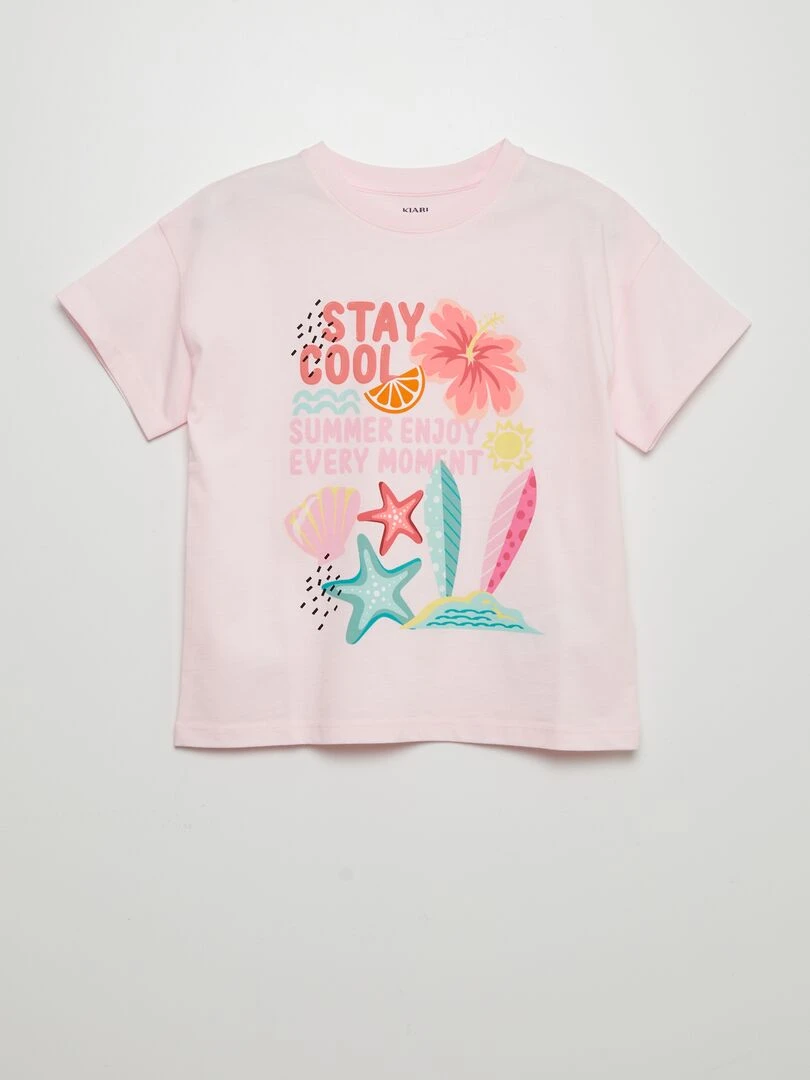 T shirt imprimé 'fruits' Rose