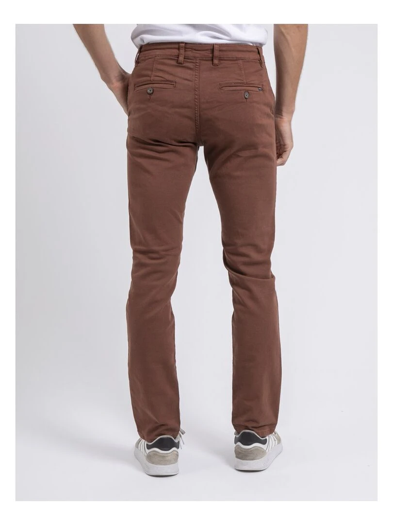 Pantalon chino coupe ajustée VALBACOL Marron