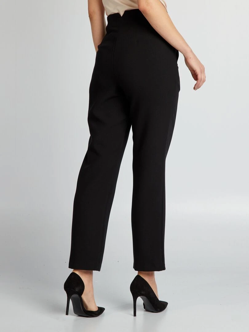 Pantalon droit taille haute   noir