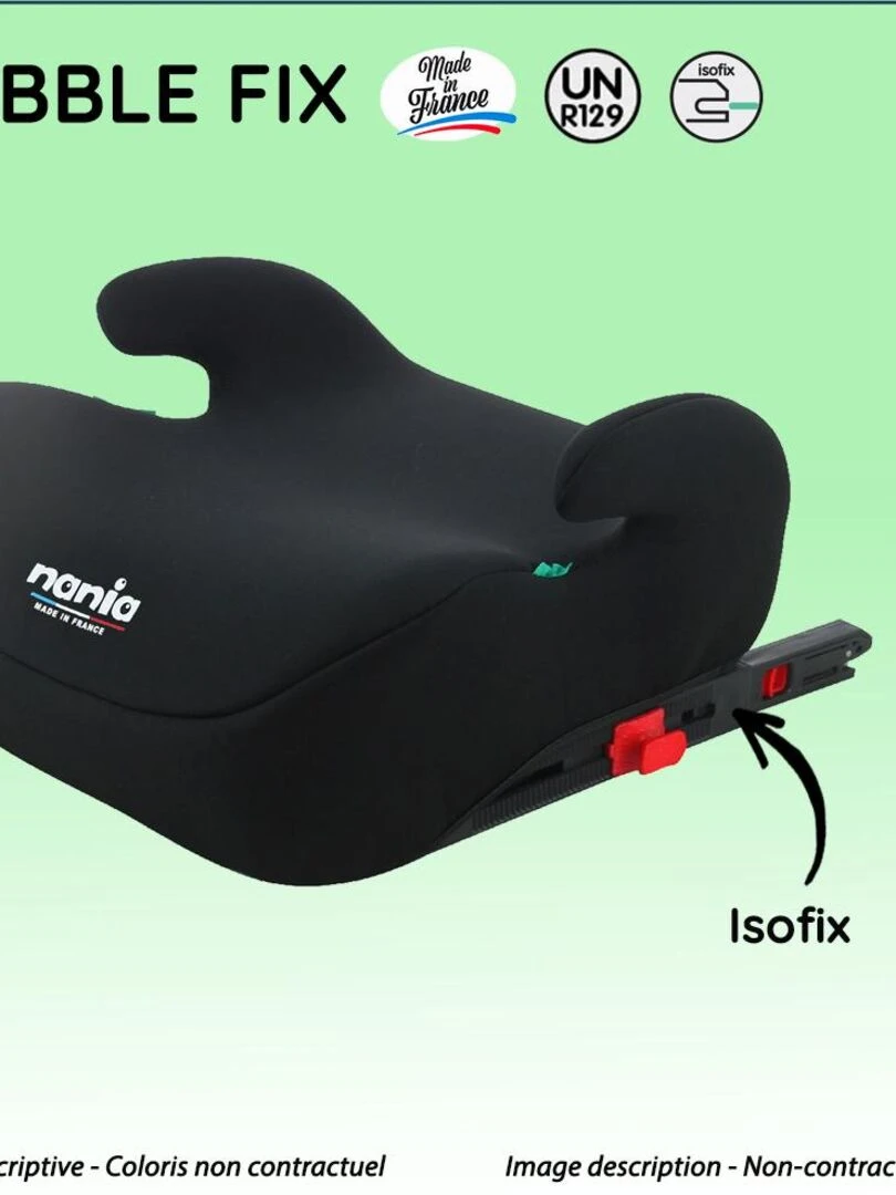 Nania – Rehausseur fixations isofix BUBBLE FIX   Noir