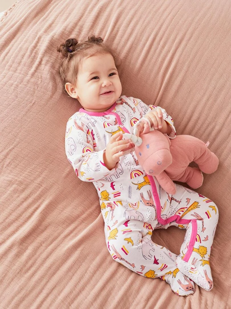 Pyjama dors bien à imprimés en jersey clair Noukie's Rose