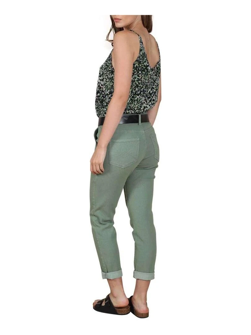 CHATTAWAK Pantalon coton mélangé slim Kaki