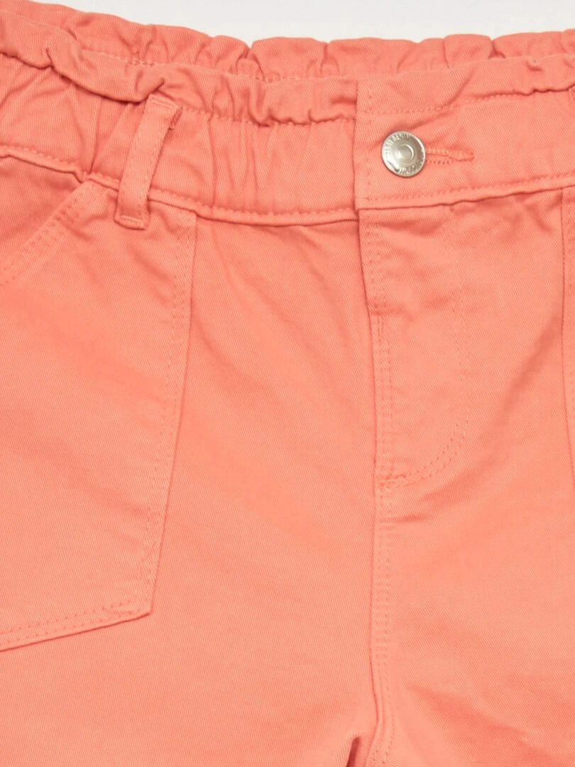 Pantalon paperbag avec poches Orange