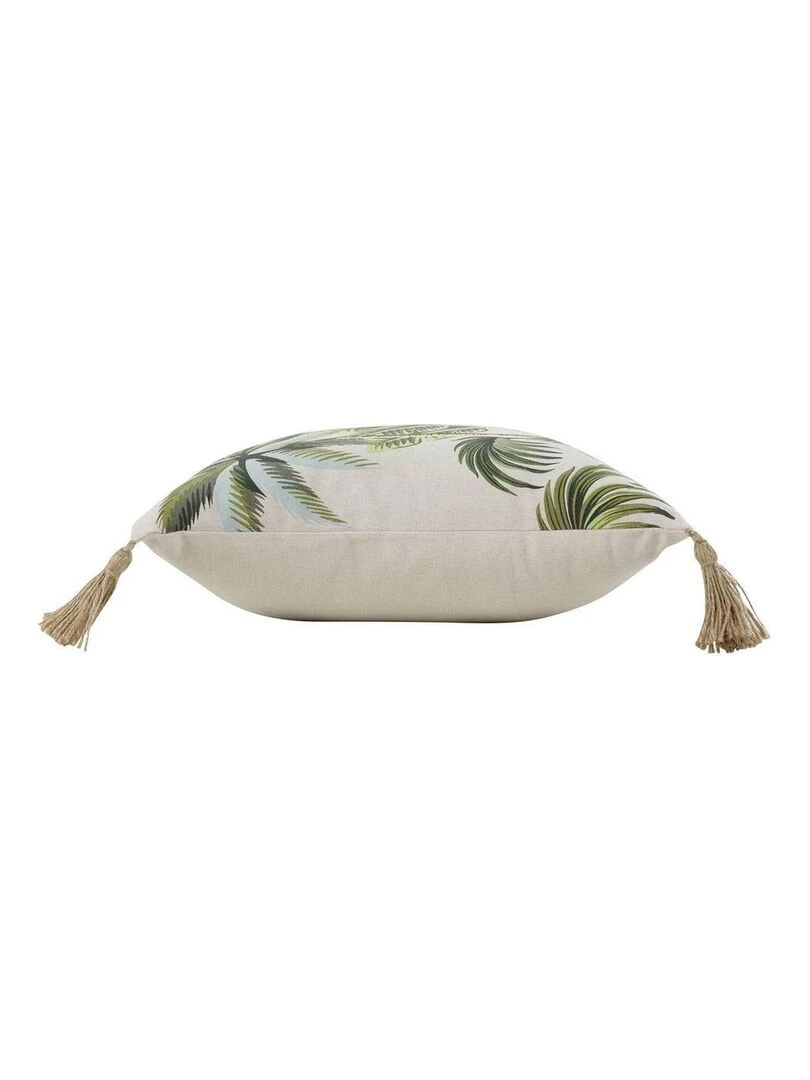 Housse de coussin pompons 40x40 cm Cruzabel coton Blanc