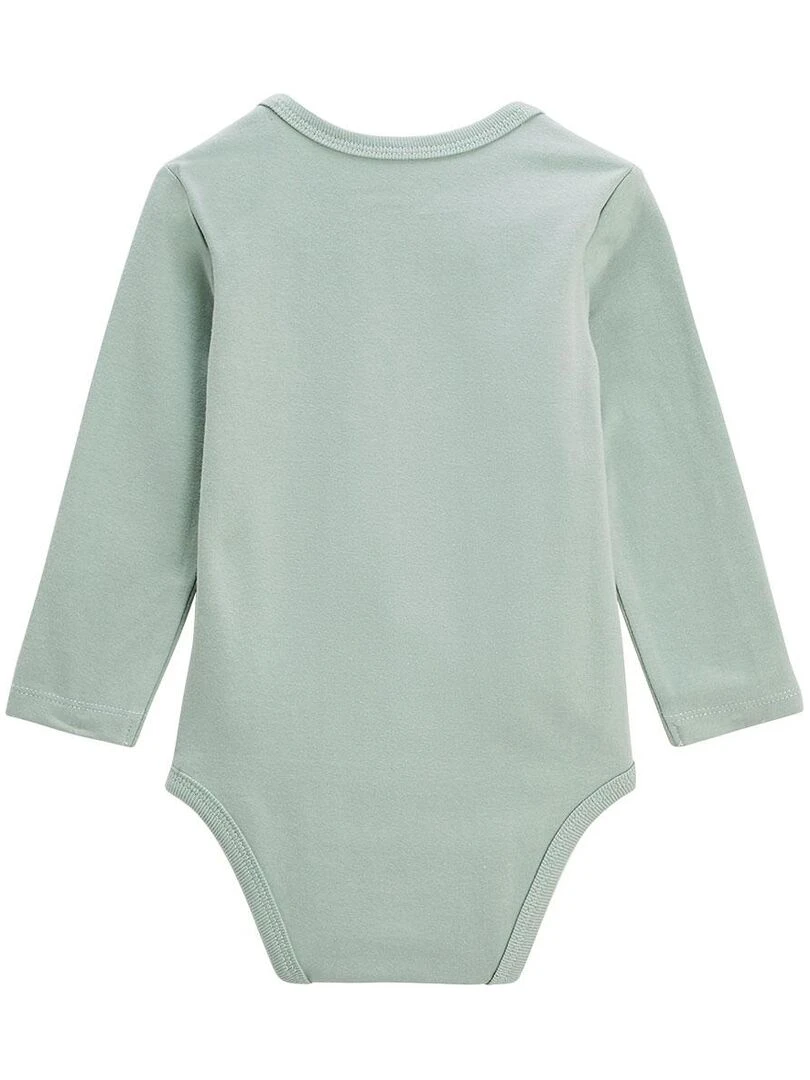 Lot de 2 bodies bébé manches longues Petit Bavard   Vert