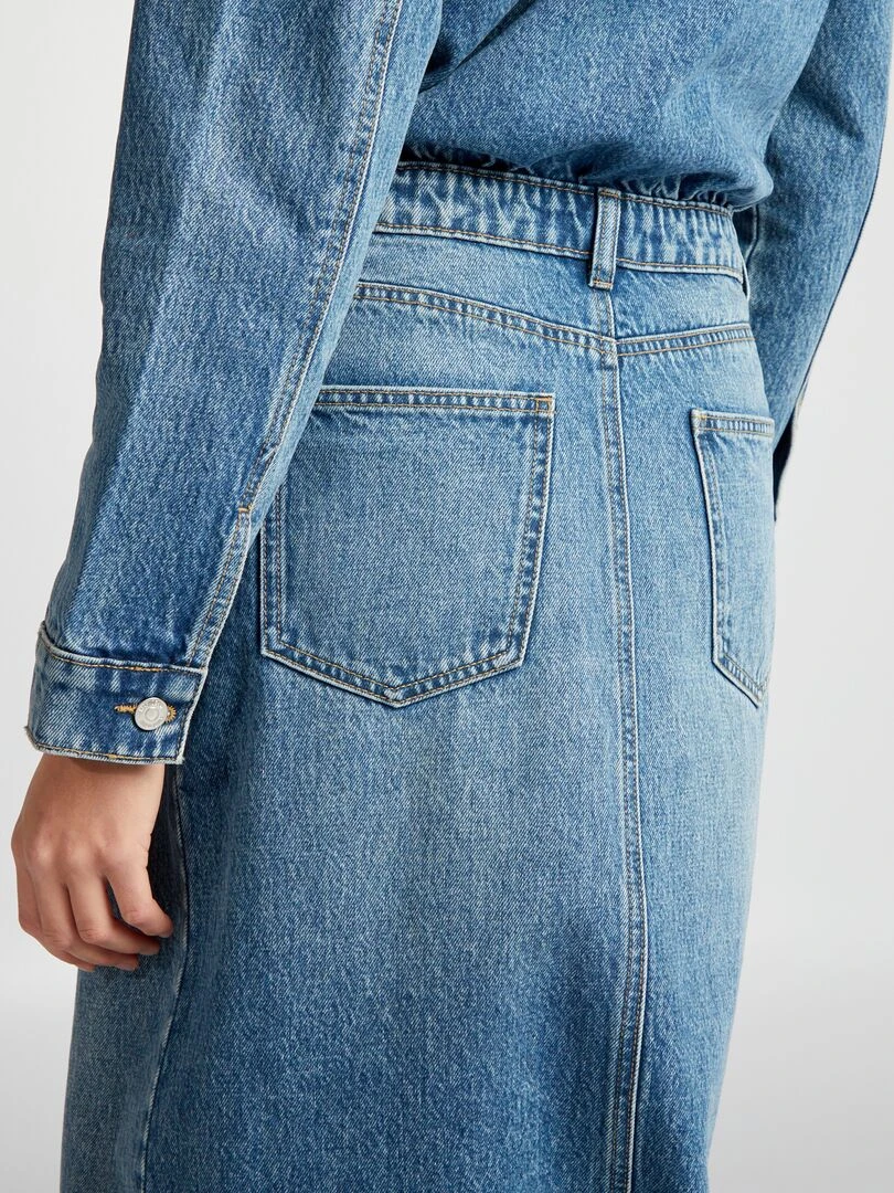 Robe longue en jean   Bleu