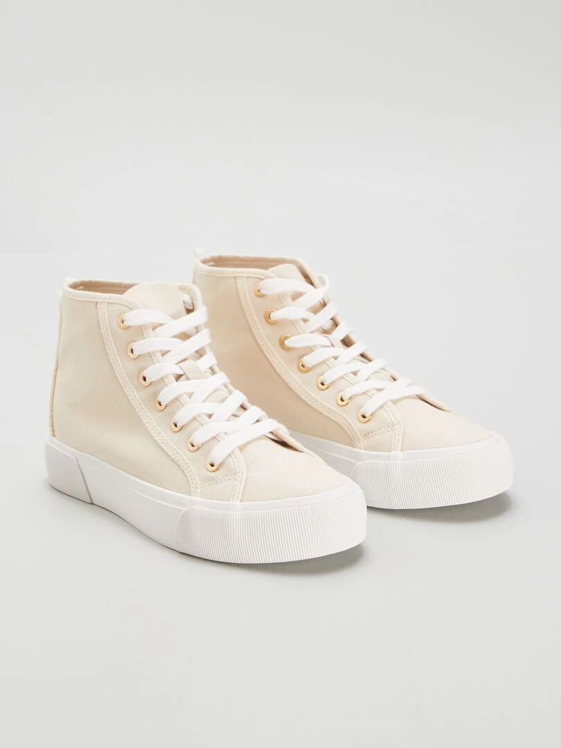 Baskets hautes en toile Blanc